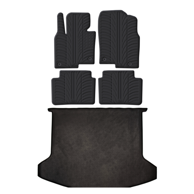 Set aus Gummi-Kofferraumwanne und Gummi-Autofußmatten für Mazda CX-5 (2017-)