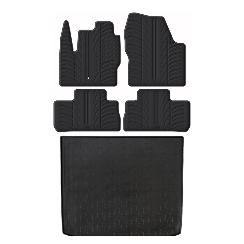 Set aus Gummi-Kofferraumwanne und Gummi-Autofußmatten für Land Rover Freelander (2006-2014)