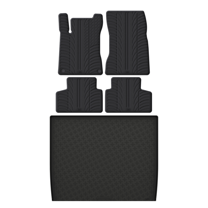 Set aus Gummi-Kofferraumwanne und Gummi-Autofußmatten für Mercedes GLB (2020-)