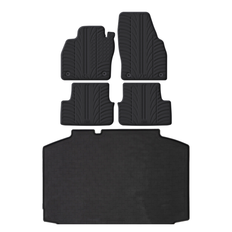 Set aus Gummi-Kofferraumwanne und Gummi-Autofußmatten für Audi A1 (2018-)