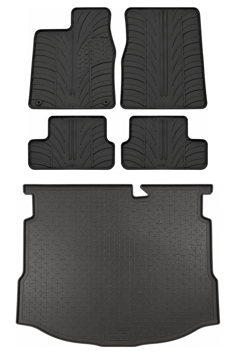 Set aus Gummi-Kofferraumwanne und Gummi-Autofußmatten für Nissan Qashqai (2007-2014)