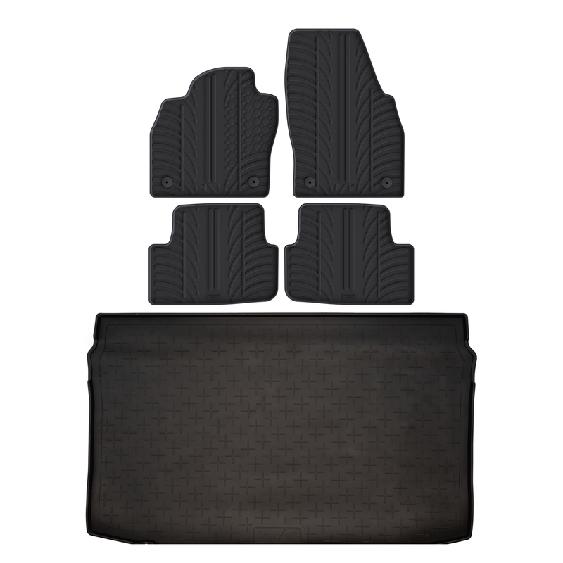 Set aus Gummi-Kofferraumwanne und Gummi-Autofußmatten für VW Polo (2017-)