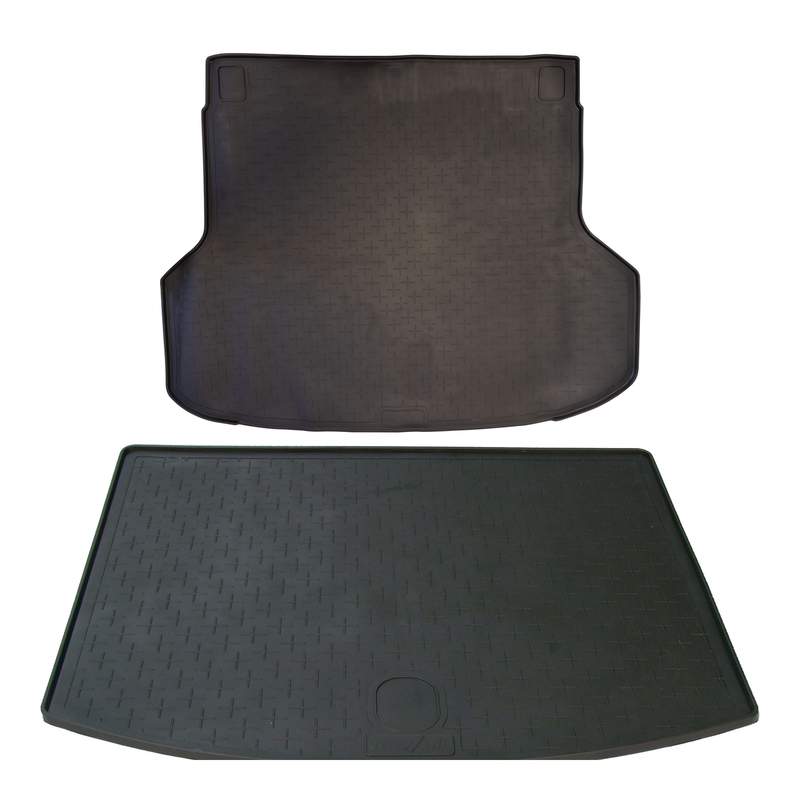 Set aus Gummi-Kofferraumwanne und Gummi-Autofußmatten für Ford Kuga (2012-2016)