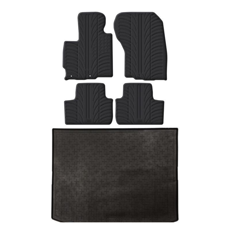 Set aus Gummi-Kofferraumwanne und Gummi-Autofußmatten für Mitsubishi RVR (2010-2019)