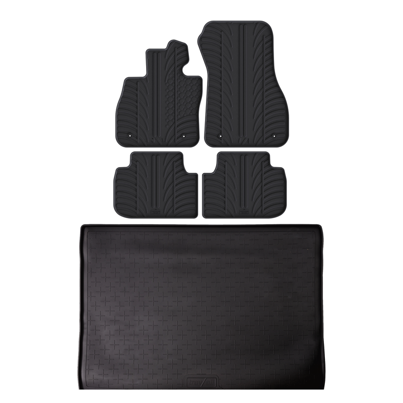 Set aus Gummi-Kofferraumwanne und Gummi-Autofußmatten für BMW 1 Series (2019-2024)