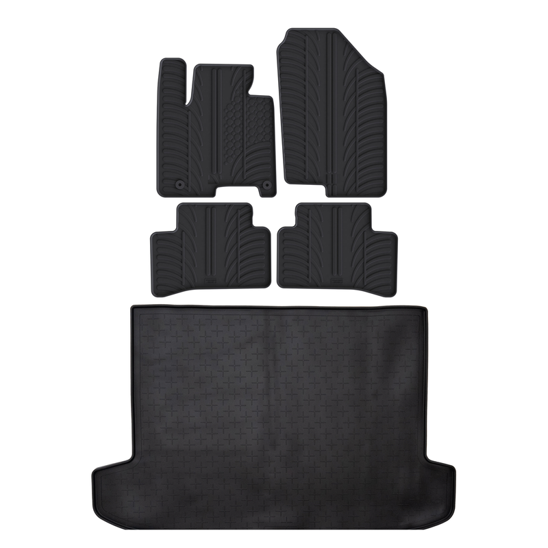 Set aus Gummi-Kofferraumwanne und Gummi-Autofußmatten für Hyundai Tucson (2020-)