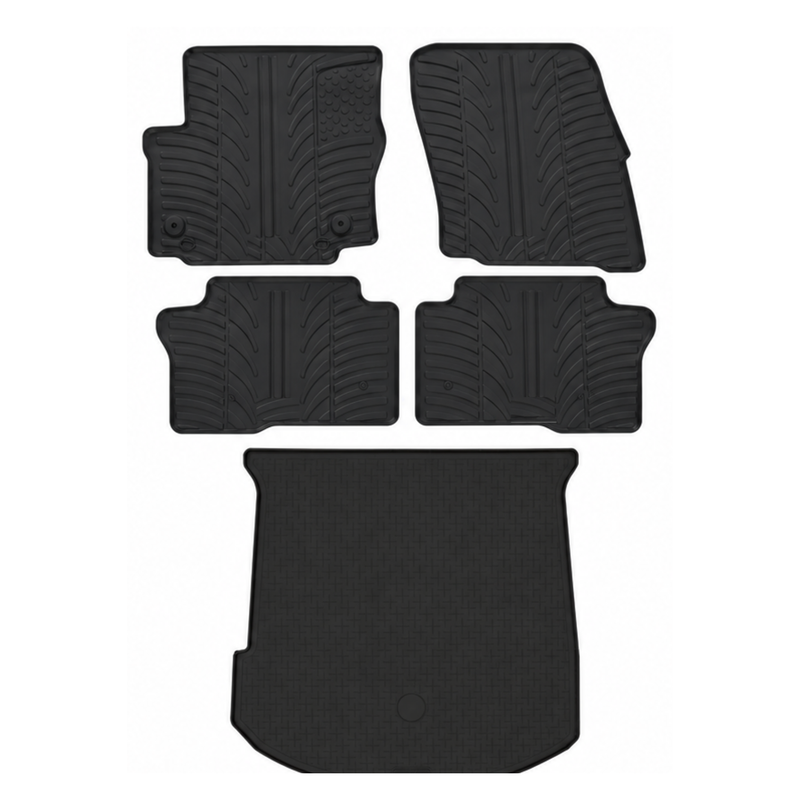 Set aus Gummi-Kofferraumwanne und Gummi-Autofußmatten für Ford Mondeo (2010-2014)