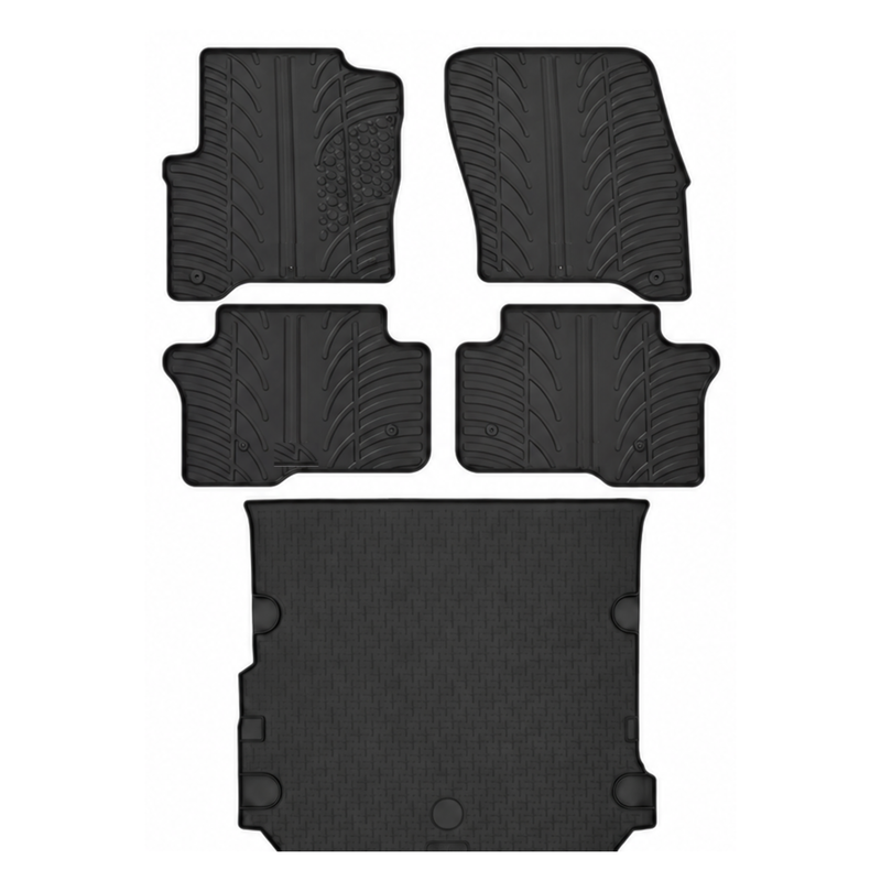 Set aus Gummi-Kofferraumwanne und Gummi-Autofußmatten für Audi Q3 (2011-2018)