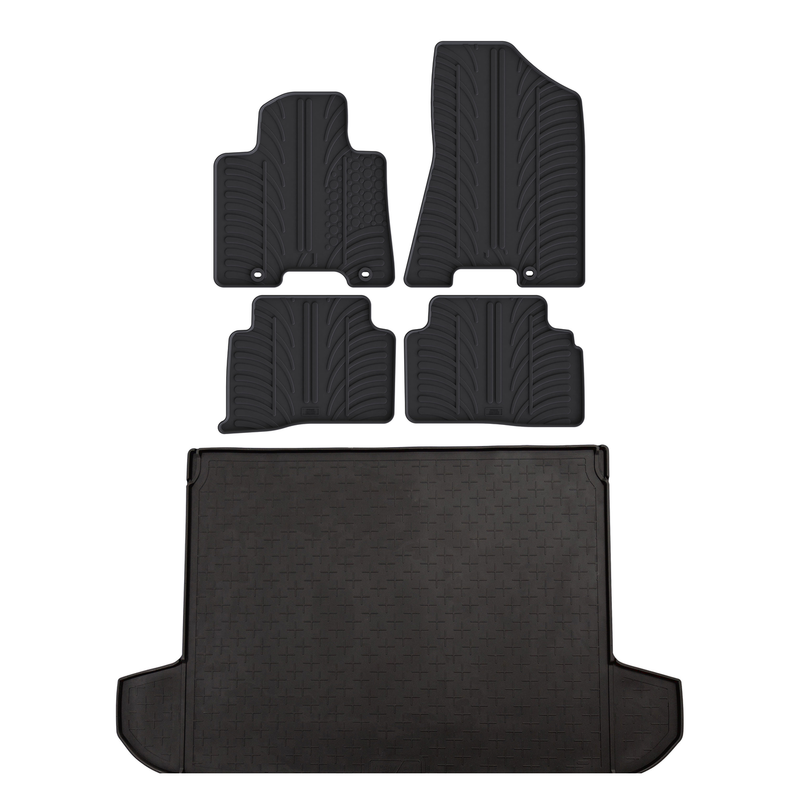 Set aus Gummi-Kofferraumwanne und Gummi-Autofußmatten für Hyundai Tucson (2015-2020)