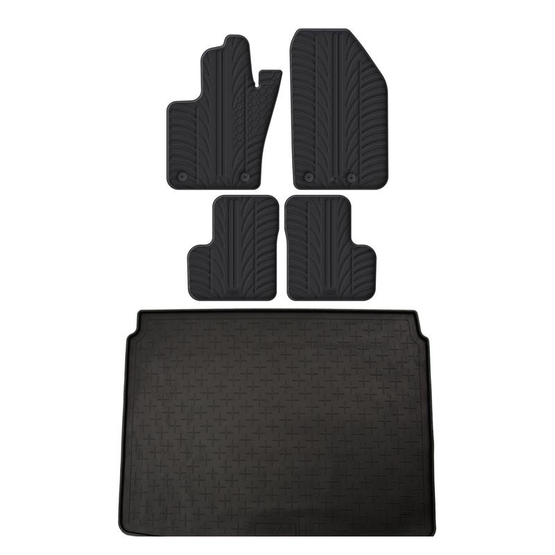 Set aus Gummi-Kofferraumwanne und Gummi-Autofußmatten für Jeep Renegade (2014-)