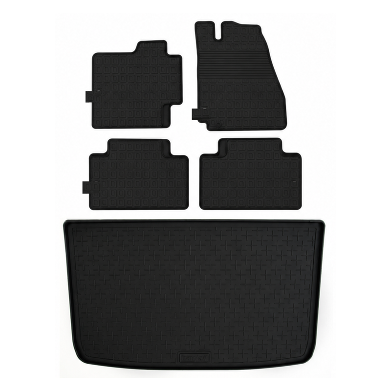 Set aus Gummi-Kofferraumwanne und Gummi-Autofußmatten für Mercedes A-Class (2005-2012)