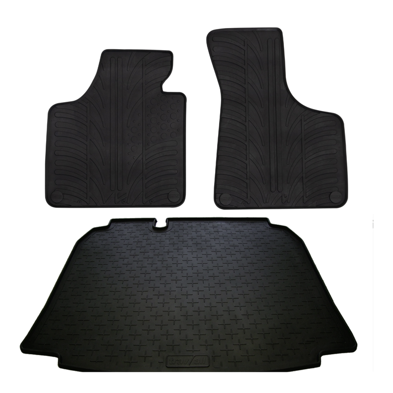 Set aus Gummi-Kofferraumwanne und Gummi-Autofußmatten für Audi A3 (2003-2012)