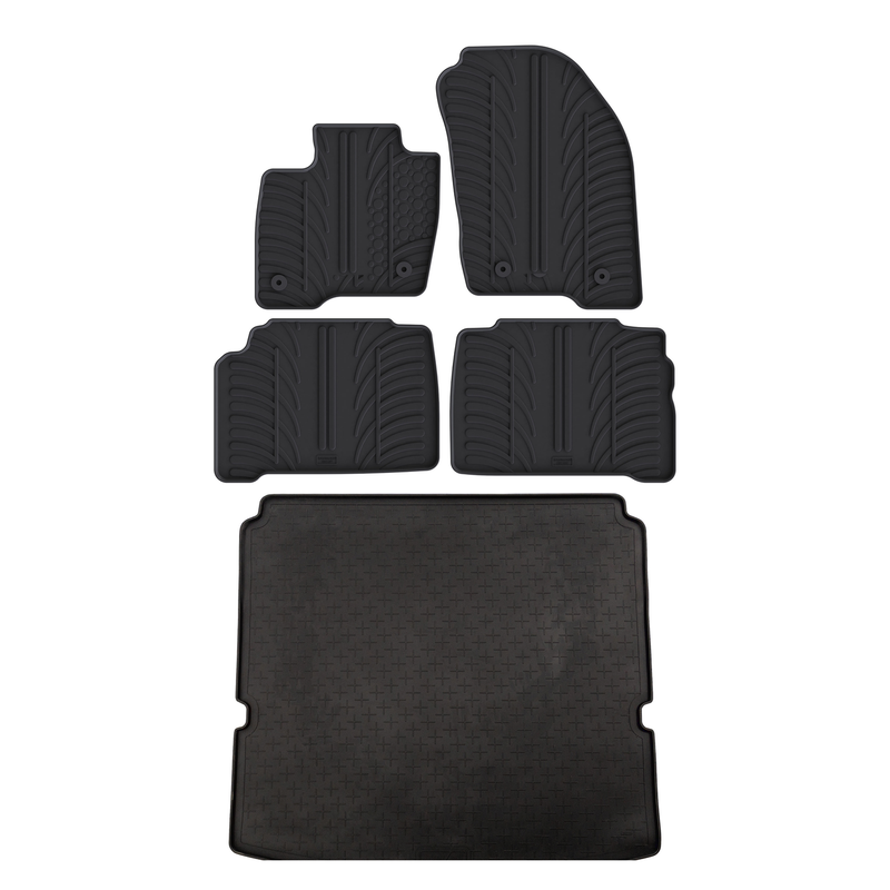 Set aus Gummi-Kofferraumwanne und Gummi-Autofußmatten für Ford Galaxy (2015-2024)