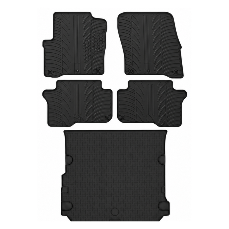Set aus Gummi-Kofferraumwanne und Gummi-Autofußmatten für VW Touran (2003-2015)