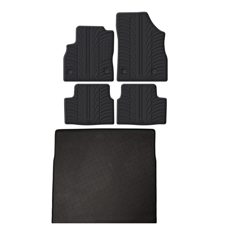 Set aus Gummi-Kofferraumwanne und Gummi-Autofußmatten für Vauxhall Astra (2015-2022)