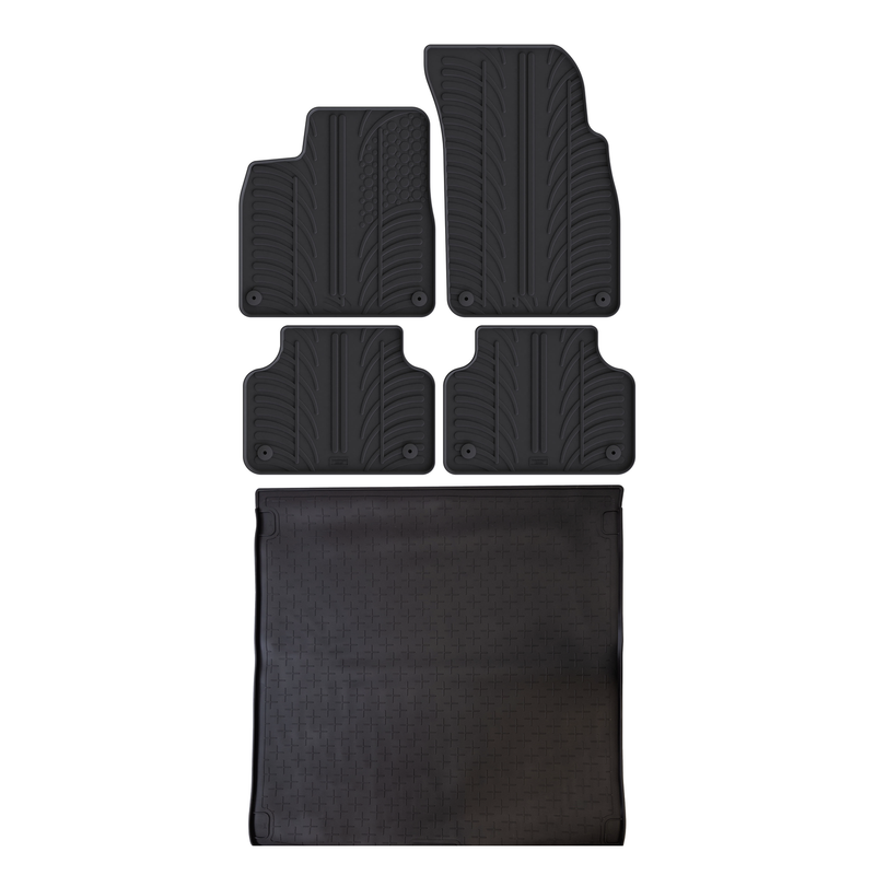 Set aus Gummi-Kofferraumwanne und Gummi-Autofußmatten für Audi Q8 (2018-)